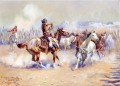 Cazadores de caballos salvajes navajos 1911 Charles Marion Russell Indios Americanos